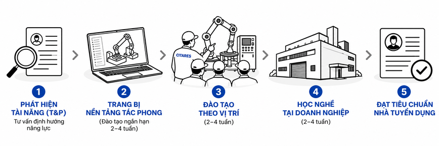 Quy trình 5 bước đào tạo và giới thiệu việc làm